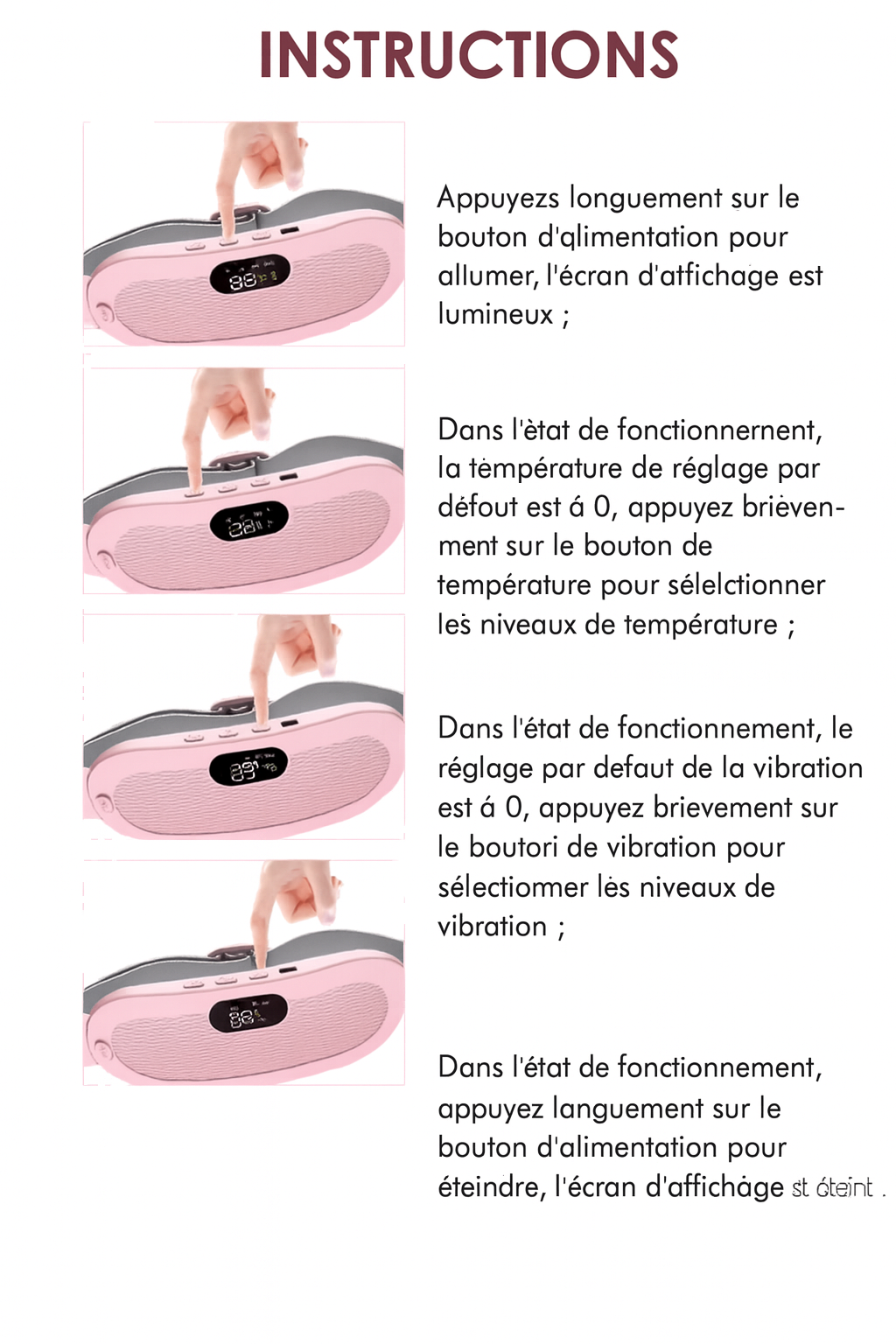 Ceinture chauffante menstruelle, soulagement instantané